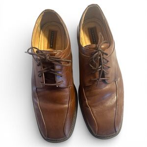 Florsheim Men's Brown Leather Bike Toe Oxford Dress Shoes Size 12W